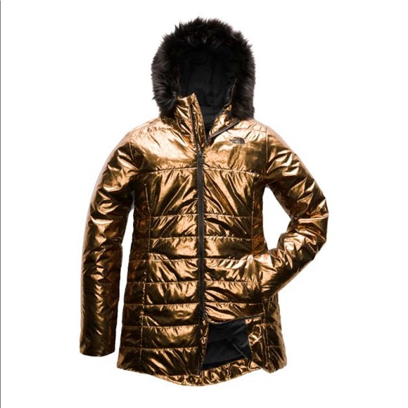 north face metallic copper jacket